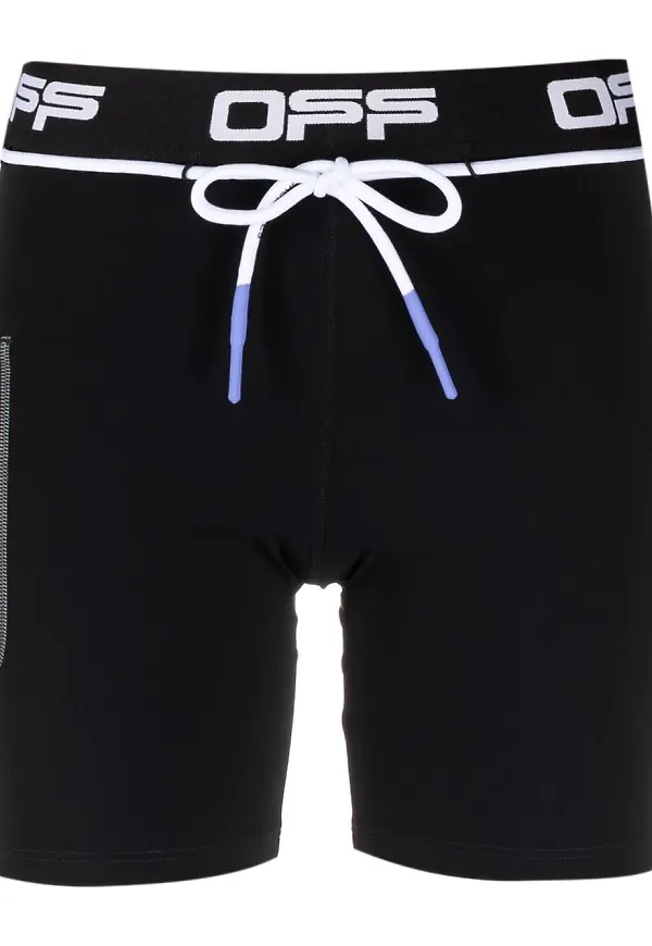 Off-White Active cykelbyxor med logotyp - Svart