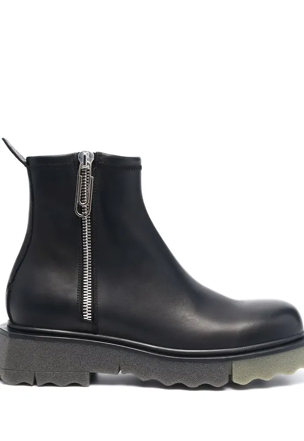 Off-White ankelboots med dragkedja - Svart