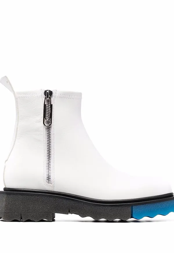 Off-White ankelboots med kontrasterande panel - Vit