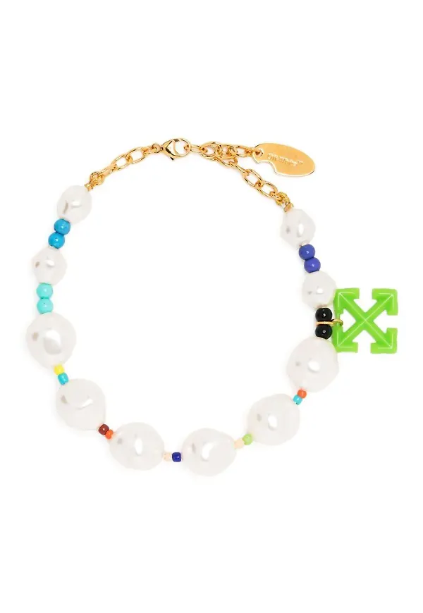 Off-White armband med konstpärla - Vit