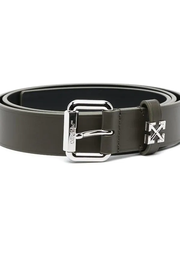 Off-White Arrow bälte med plakett - Grön