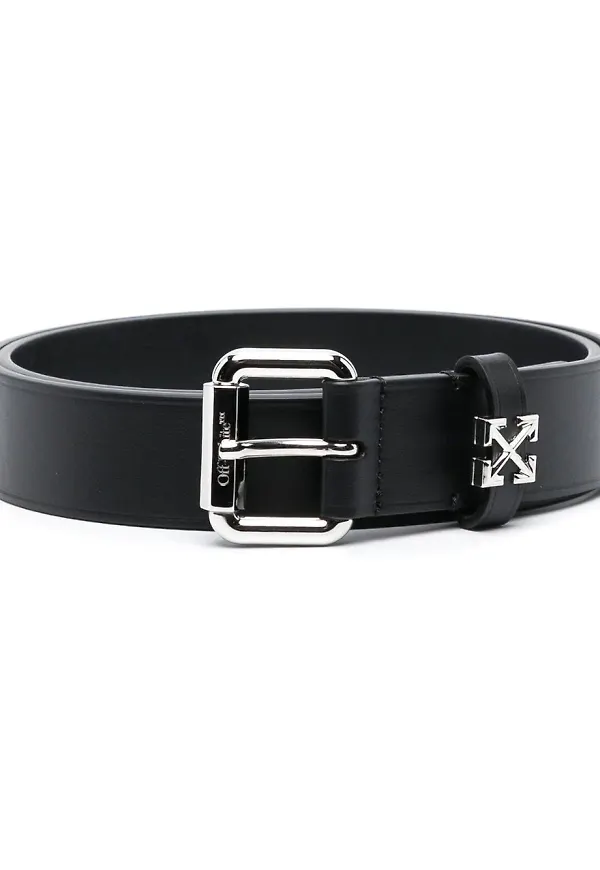 Off-White Arrow bälte med plakett - Svart