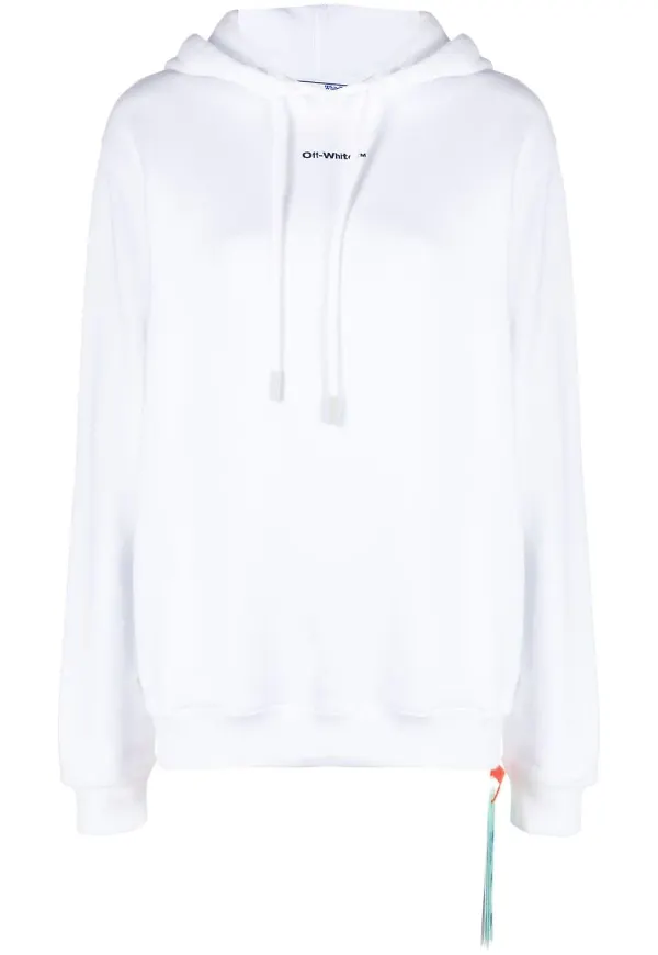Off-White Arrow hoodie med logotyp - Vit