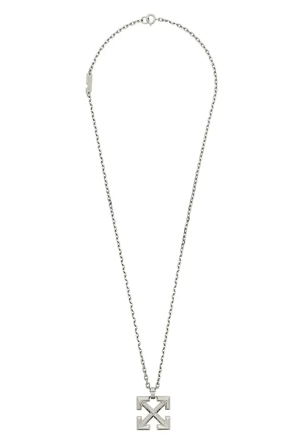 Off-White Arrow kedjehalsband - Silverfärgad