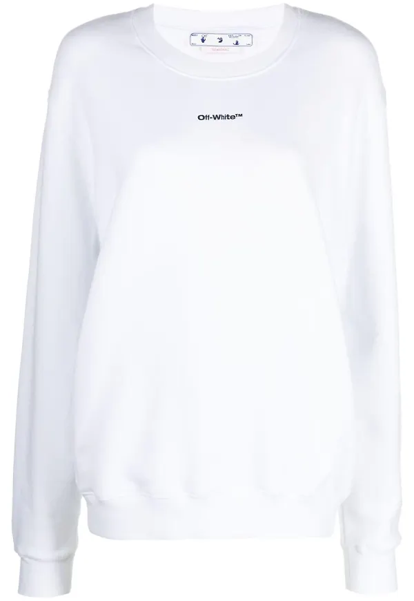 Off-White Arrow sweatshirt med batikmönstrad - Vit