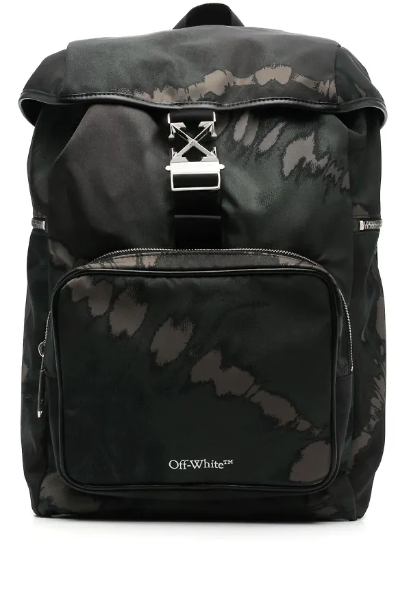 Off-White Arrow Tuc batikfärgad ryggsäck - Grön