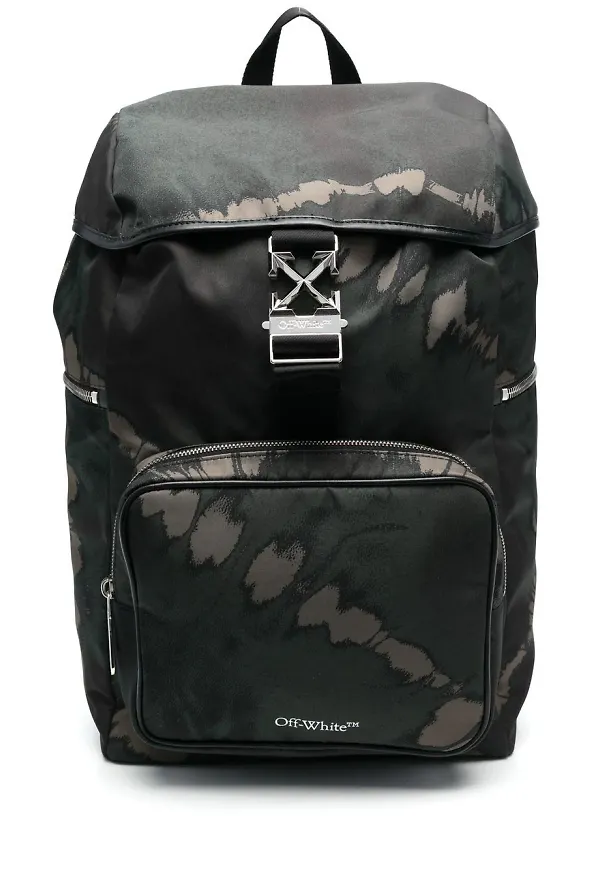 Off-White Arrow Tuc batikfärgad ryggsäck - Svart