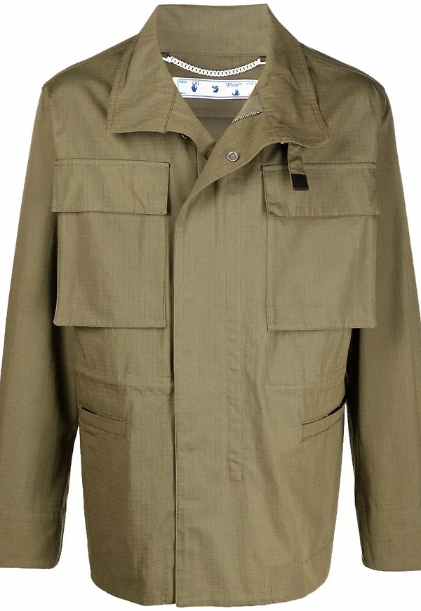 Off-White Arrow tunn jacka - Grön