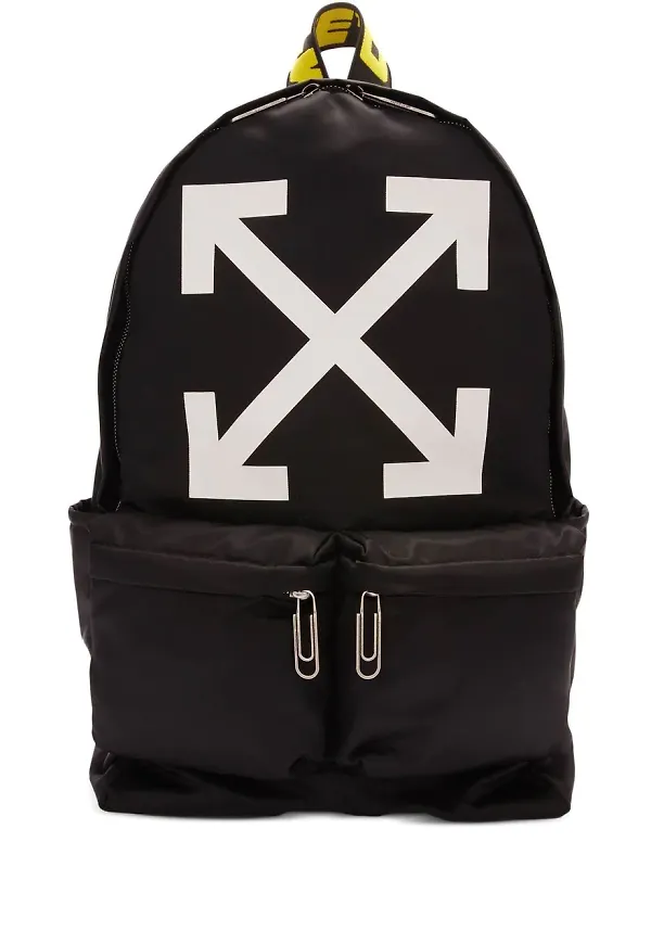 Off-White Arrows-mönstrad ryggsäck med dragkedja - Svart