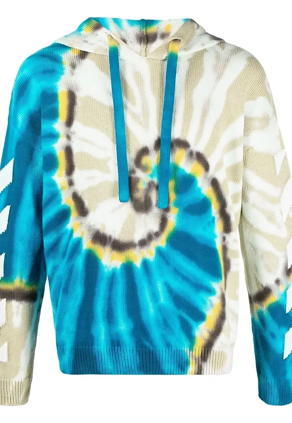 Off-White Arrows batikmönstrad hoodie - Neutral