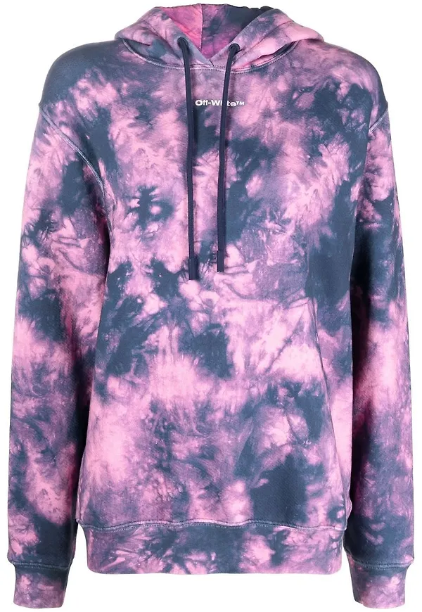 Off-White Arrows batikmönstrad hoodie - Rosa