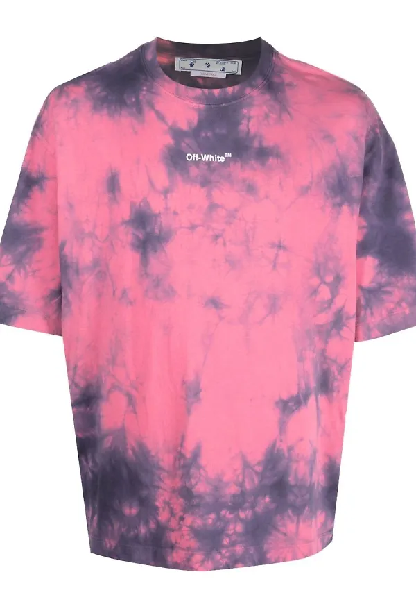 Off-White Arrows batikmönstrad t-shirt - Rosa