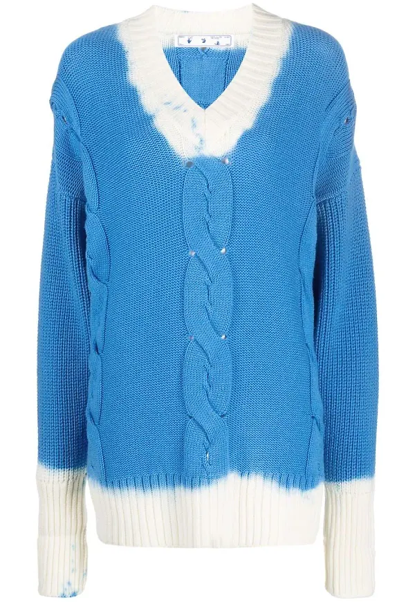 Off-White Arrows batikmönstrad tröja - Blå