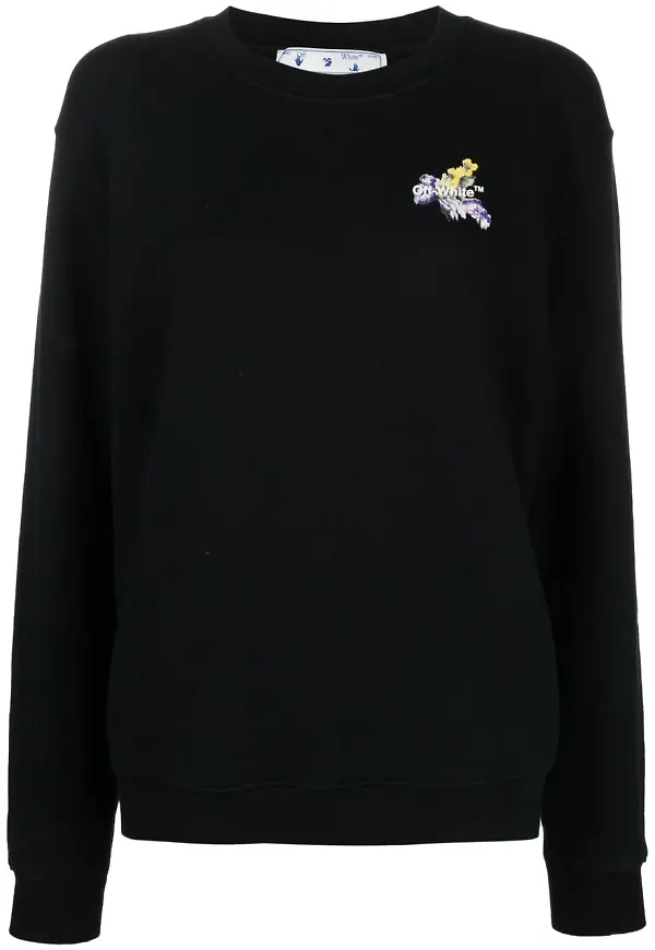 Off-White Arrows blommig sweatshirt - Svart