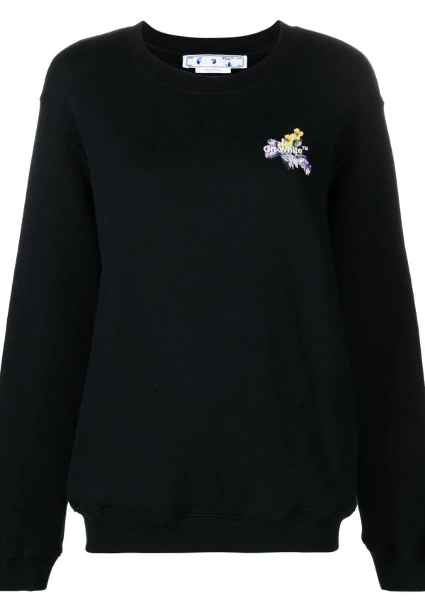 Off-White Arrows blommig sweatshirt - Svart