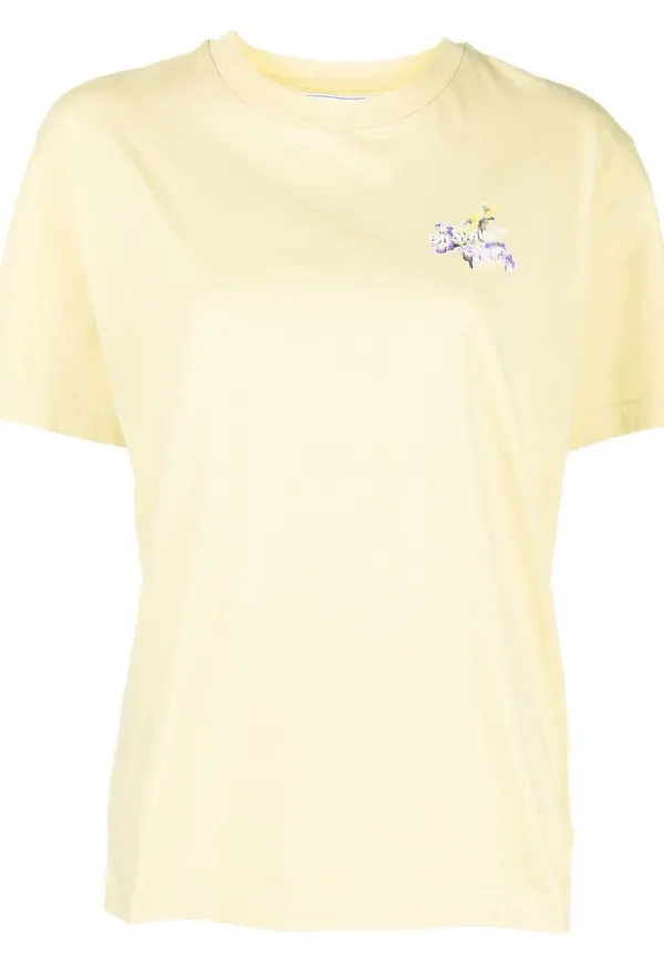 Off-White Arrows blommig t-shirt - Gul