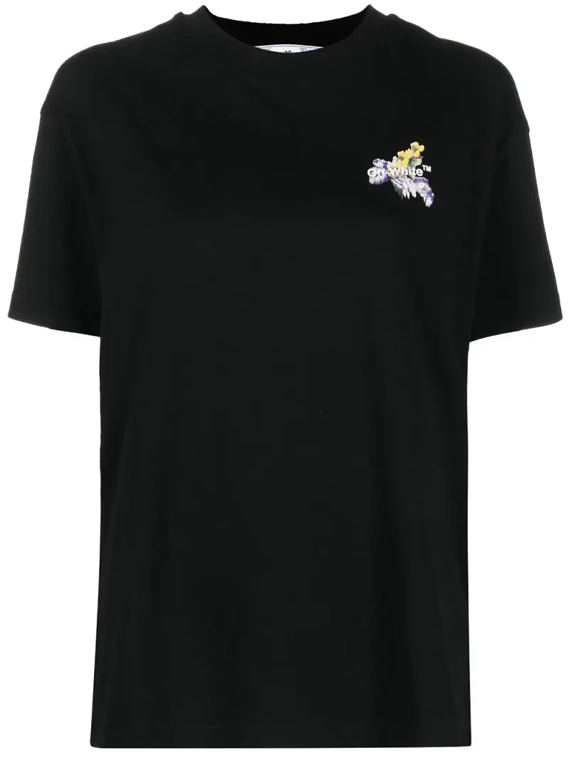 Off-White Arrows blommig t-shirt - Svart