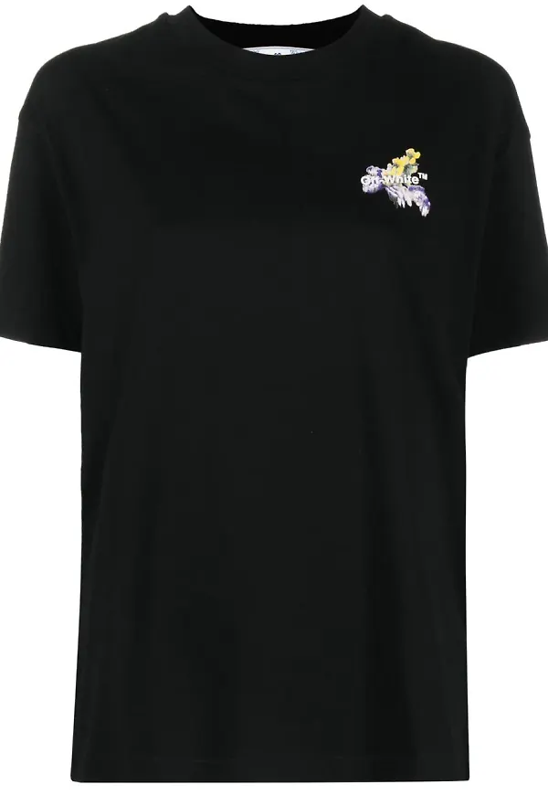 Off-White Arrows blommig t-shirt - Svart