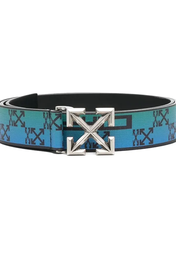 Off-White Arrows bälte med monogram - Blå