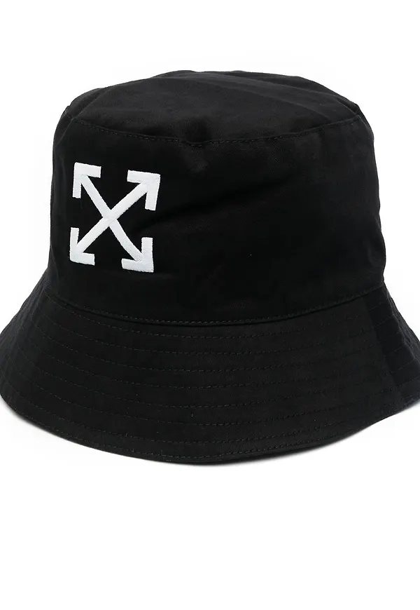 Off-White Arrows fiskehatt med brodyr - Svart