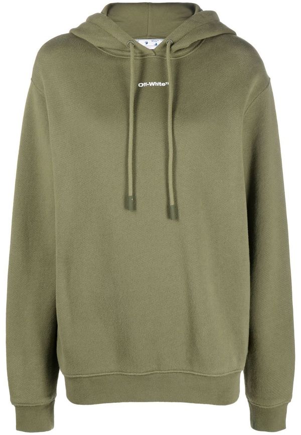 Off-White Arrows hoodie med abstrakt mönster - Grön