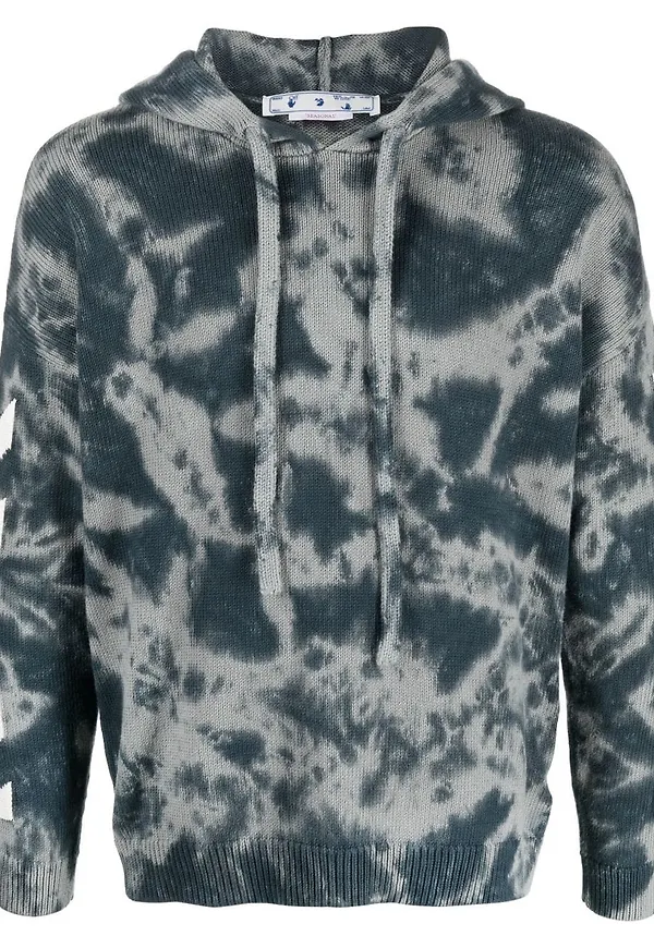 Off-White Arrows hoodie med dragsko - Grå