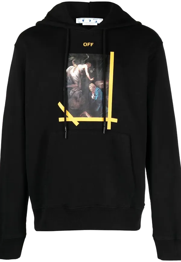 Off-White Arrows hoodie med dragsko - Svart