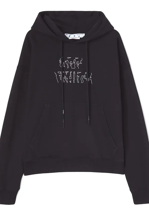 Off-White Arrows hoodie med dragsko - Svart