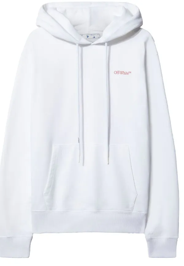 Off-White Arrows hoodie med dragsko - Vit