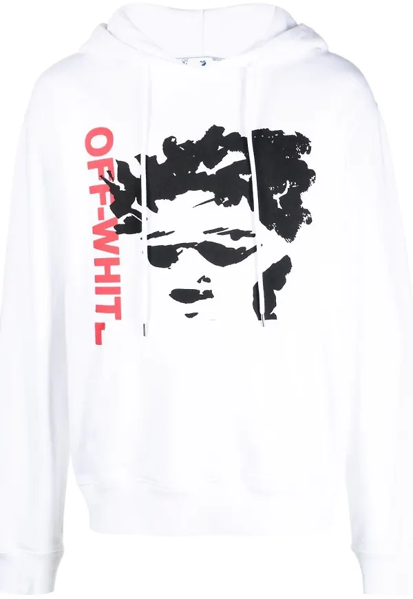 Off-White Arrows hoodie med motiv - Vit