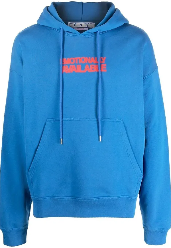 Off-White Arrows hoodie med slogan - Blå