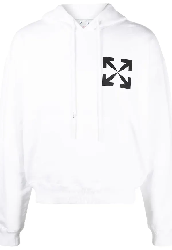 Off-White Arrows organisk hoodie - Vit