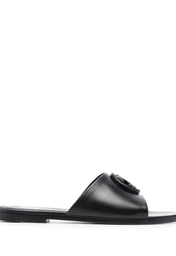 Off-White Arrows präglade sandaler - Svart
