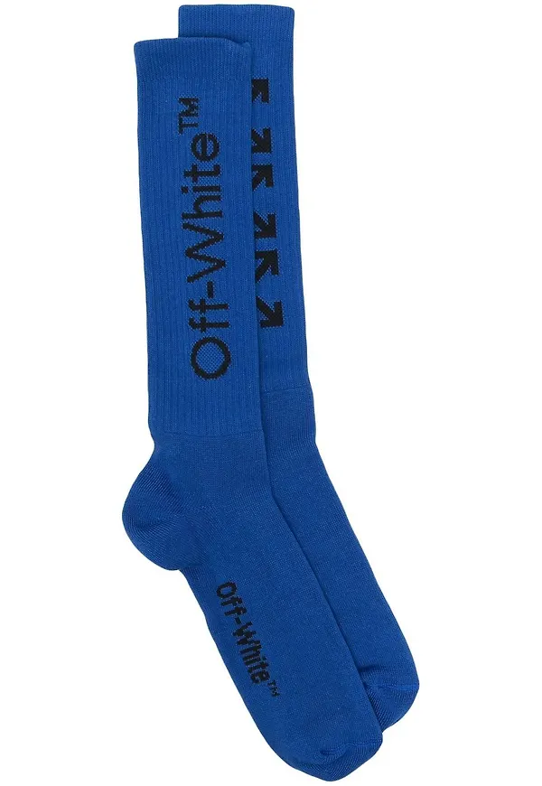 Off-White Arrows ribbade strumpor - Blå
