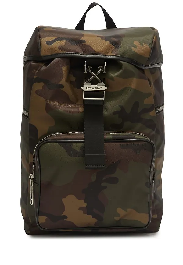 Off-White Arrows Tuc kamouflagemönstrad ryggsäck - Brun