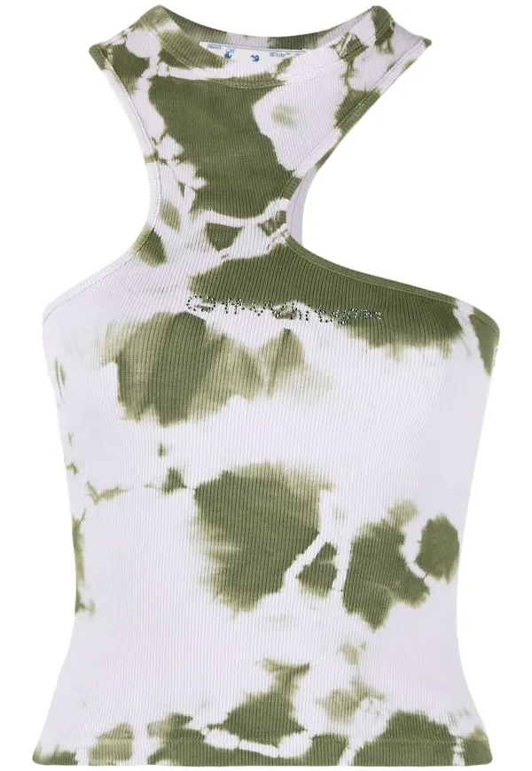 Off-White asymmetrisk batikfärgad topp - Lila