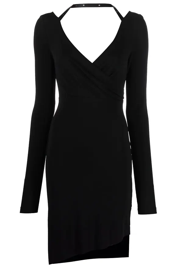 Off-White asymmetrisk klänning med halterneck - Svart