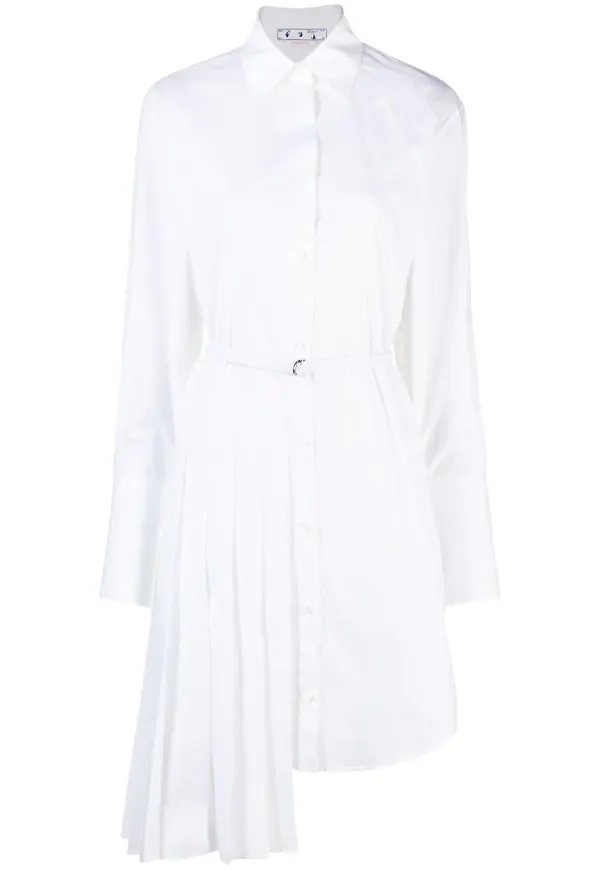Off-White asymmetrisk skjortklänning - Vit