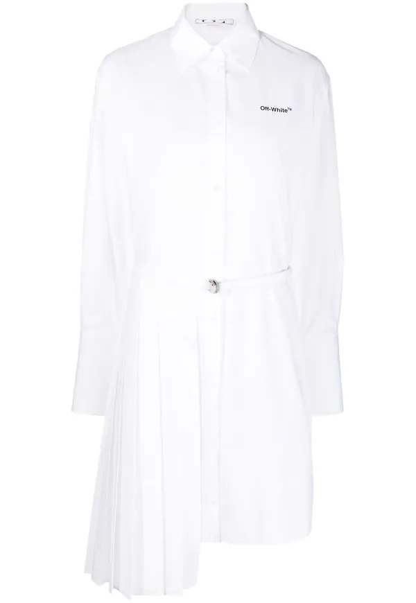 Off-White asymmetrisk skjortklänning - Vit