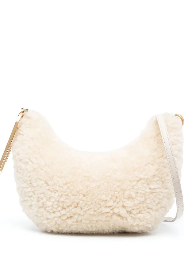 Off-White axelväska med fårskinn - Neutral