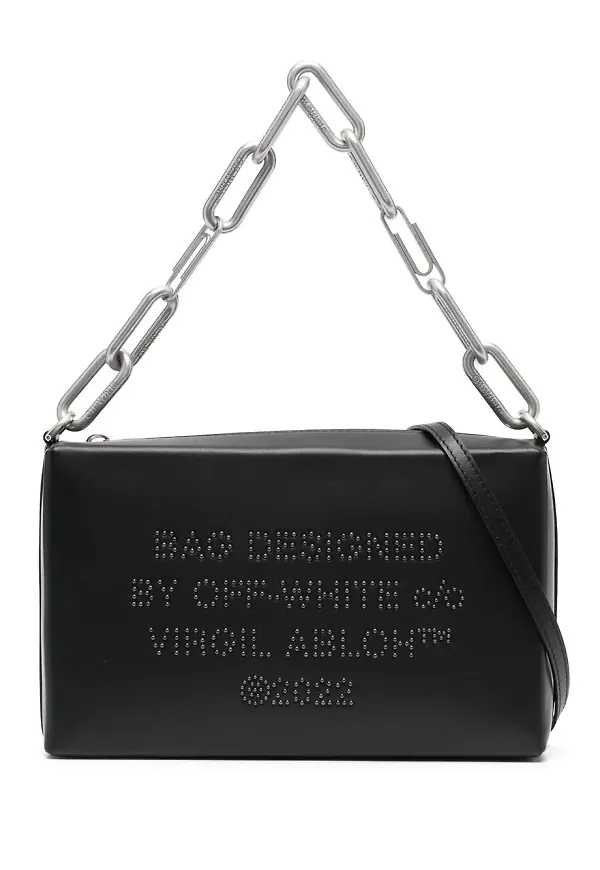 Off-White axelväska med strass - Svart