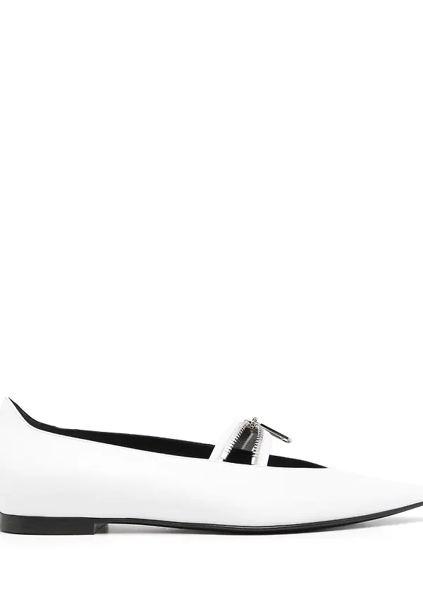Off-White ballerinaskor med paperclip-detalj - Vit