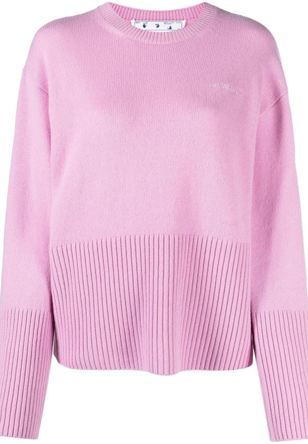 Off-White baraxlad tröja med broderad logotyp - Rosa
