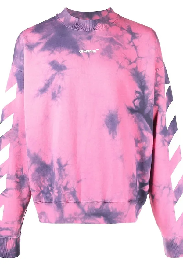 Off-White batikfärgad randig tröja - Rosa