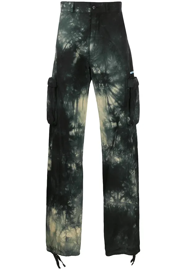 Off-White batikfärgade cargobyxor - Svart