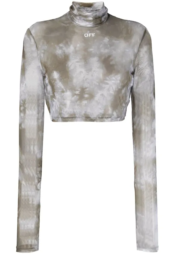 Off-White batikmönstrad croptop - Grå