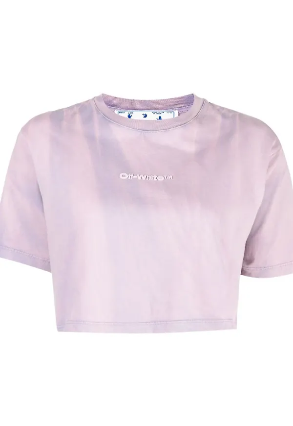 Off-White batikmönstrad croptop - Lila