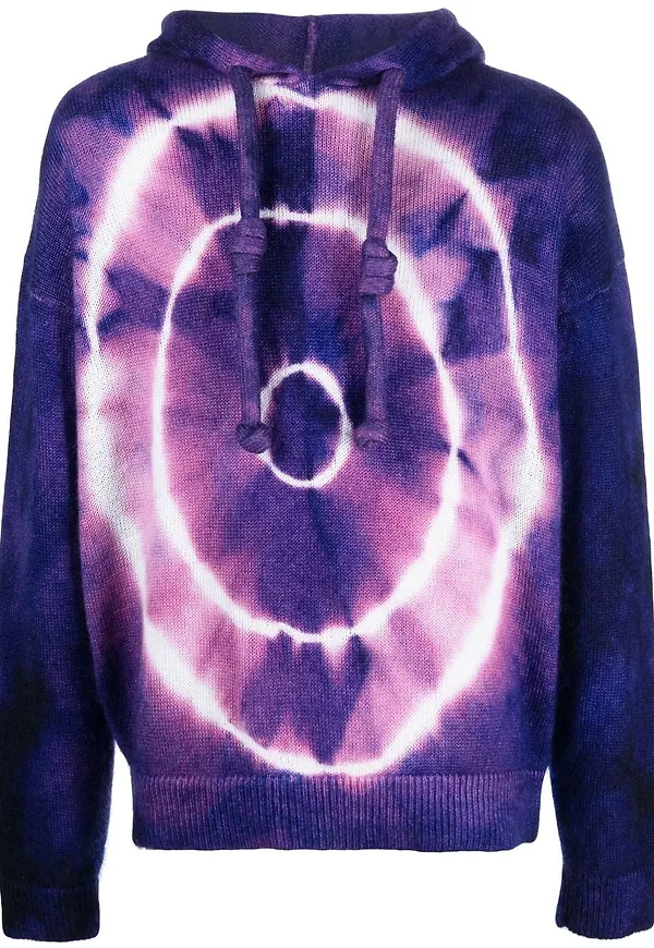 Off-White batikmönstrad hoodie - Lila