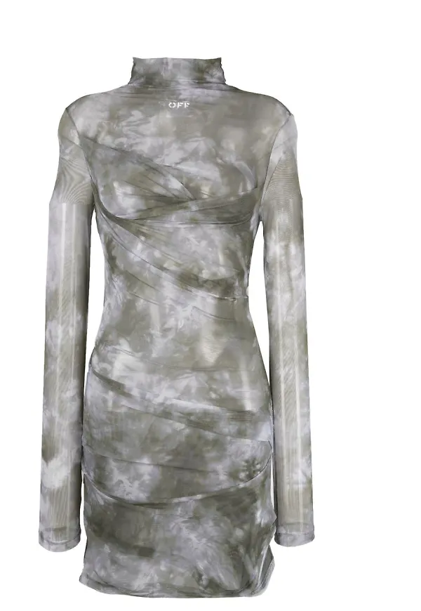 Off-White batikmönstrad miniklänning - Rosa