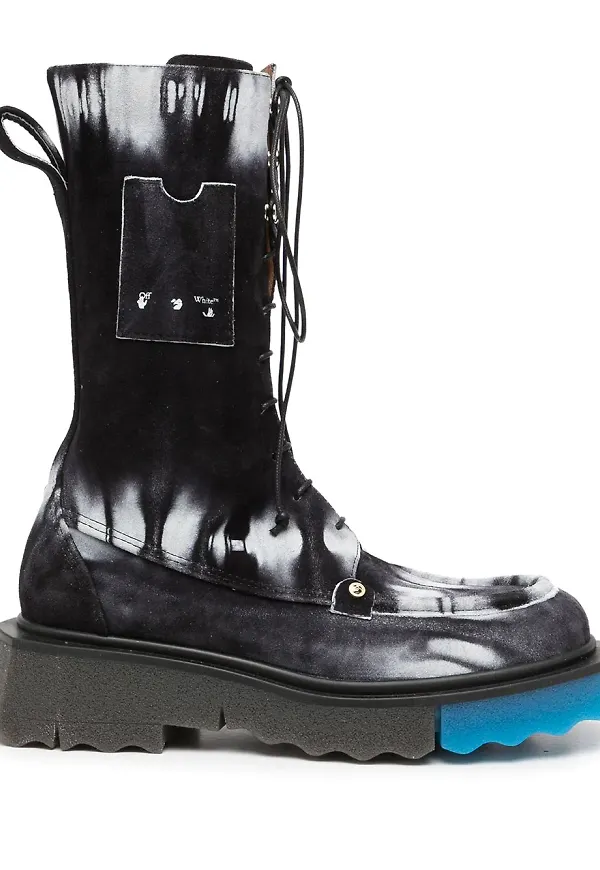 Off-White batikmönstrade stövlar - Svart